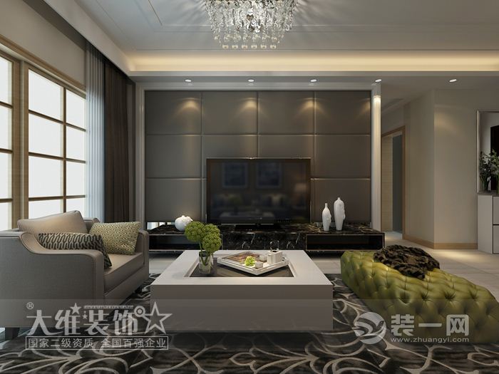 中铁国际城品园95平米现代简约装修效果图B1