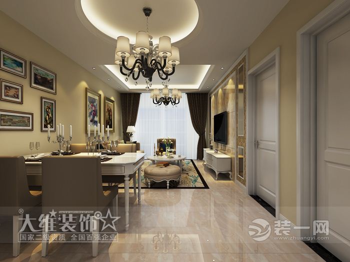 中铁国际城品园100平米简欧风格装修效果图C